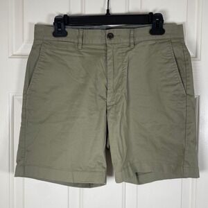 J.Crew Mens 30 - 7" Inseam Stretch Chino Shorts Olive Green Regular Fit